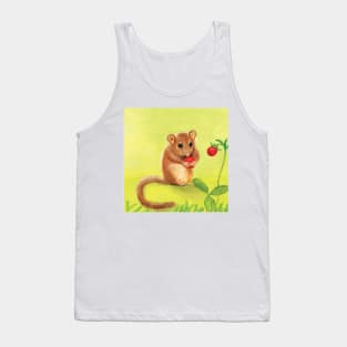 Hazel (or Common) dormouse eating woodland strawberry Tank Top